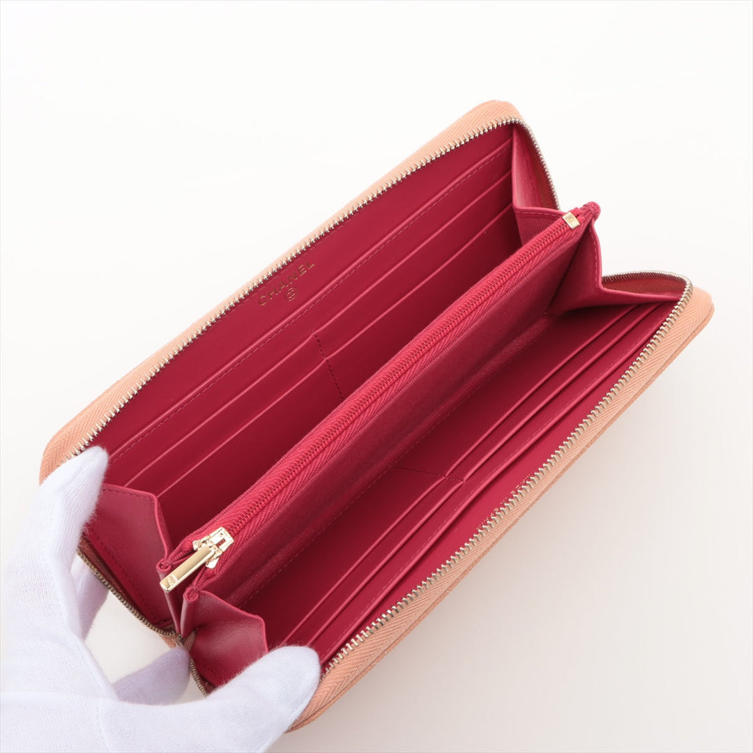 Top Quality Chanel Matrasse Caviar S Round  Wallet Pink Random