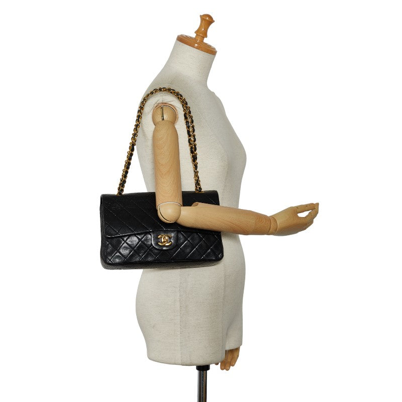 Top Quality Chanel Matrases 25 Double Flap Chain houlder Bag Black Leather  Chanel