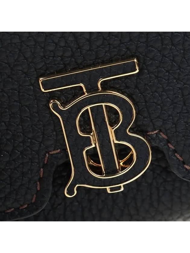 Burberry Monogram Motif Grainy Leather Folding Wallet Black