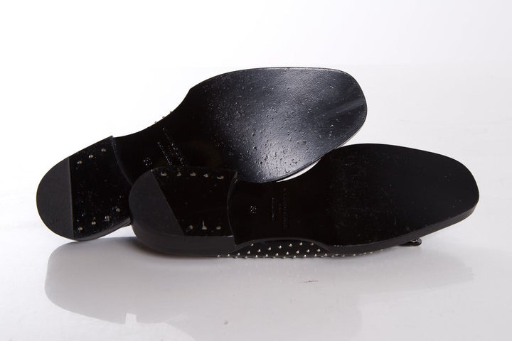 Clergerie Black Studded Mules SZ 36