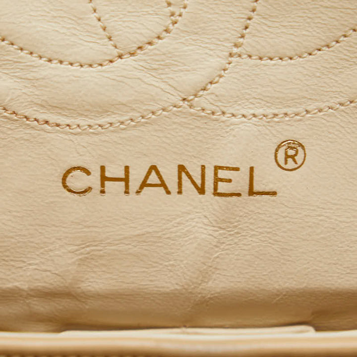 Top Quality Chanel Matrace 23 Cocomark Double Flap Gold  Chain houlder Bag Beige   CHANEL