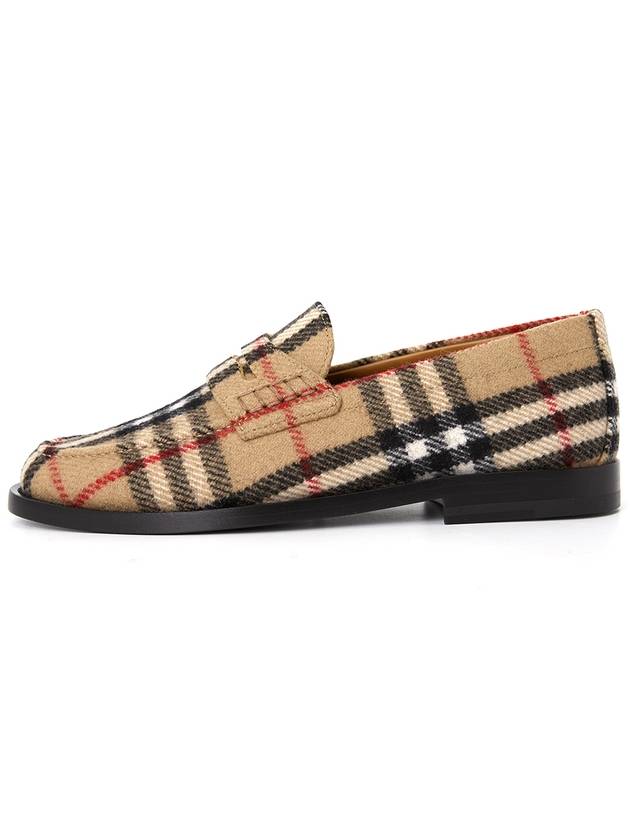 Burberry Checked Wool Loafers Archive Beige