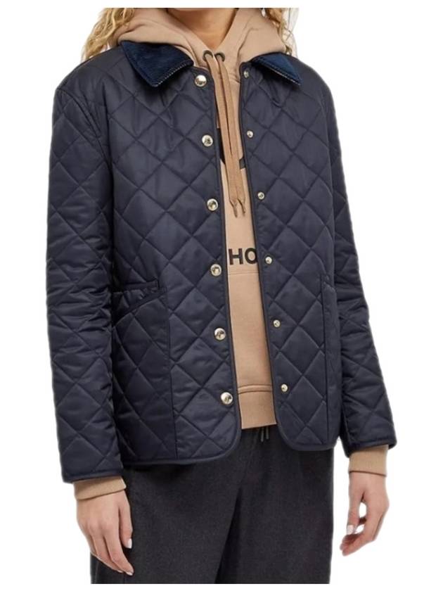 Burberry Corduroy Diamond Quilted Jacket Blue