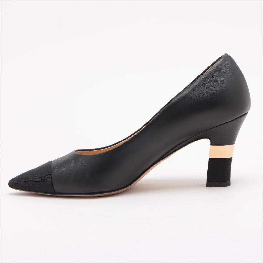 Top Quality Chanel Coco 20P Leather Pump 36 1/2  Black G35802 Box