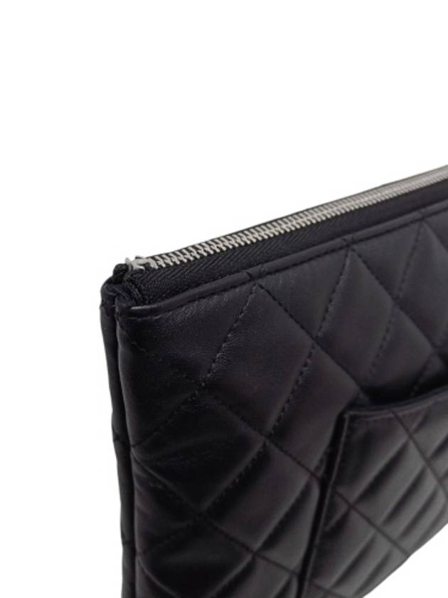 AP3749 Crystal Star Logo Black Lambskin Small Pouch Bag Chanel