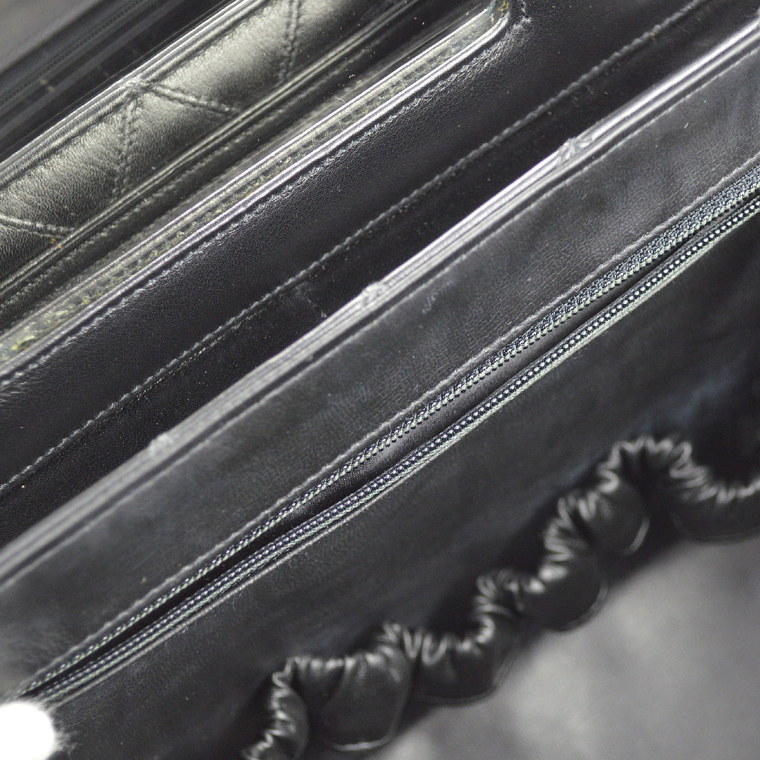 Top Quality Chanel 1994-1996 Black Lambskin Bicolore Vanity 2way Handbag