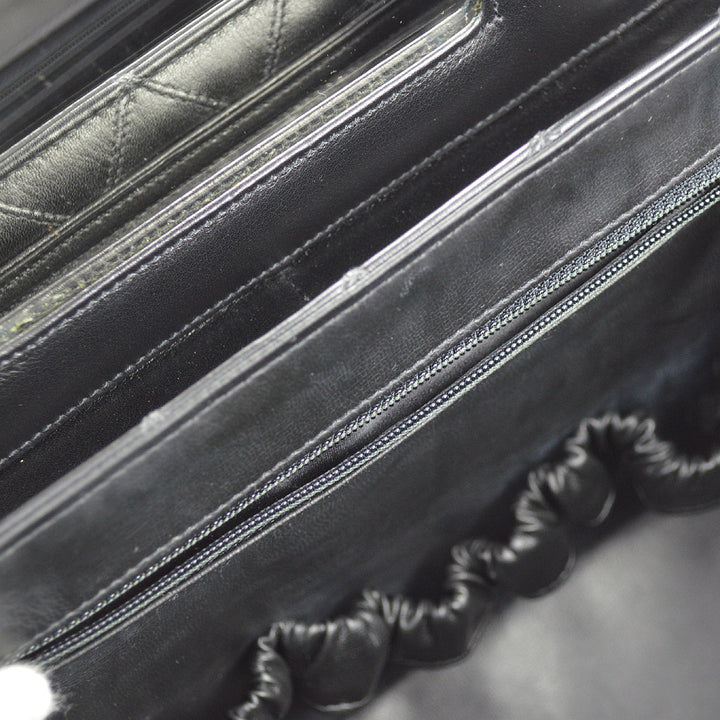 Top Quality Chanel 1994-1996 Black Lambskin Bicolore Vanity 2way Handbag