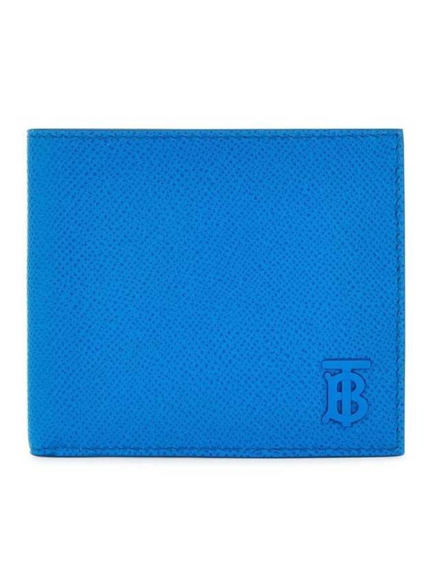 Burberry TB Logo Bifold Grainy Leather Half Wallet Vivid Blue