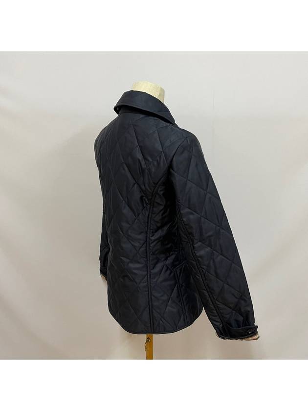 Burberry WoMen's Diamond Quilted Thermoregulated Check Jacket Midnight