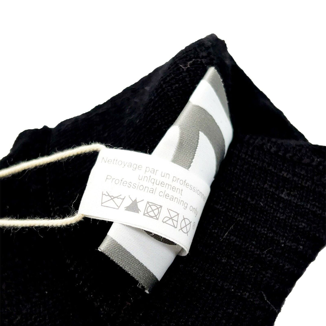 Chanel - Knit Wool Lambskin Black Leather - Sport Gloves - CC Logo - Size M