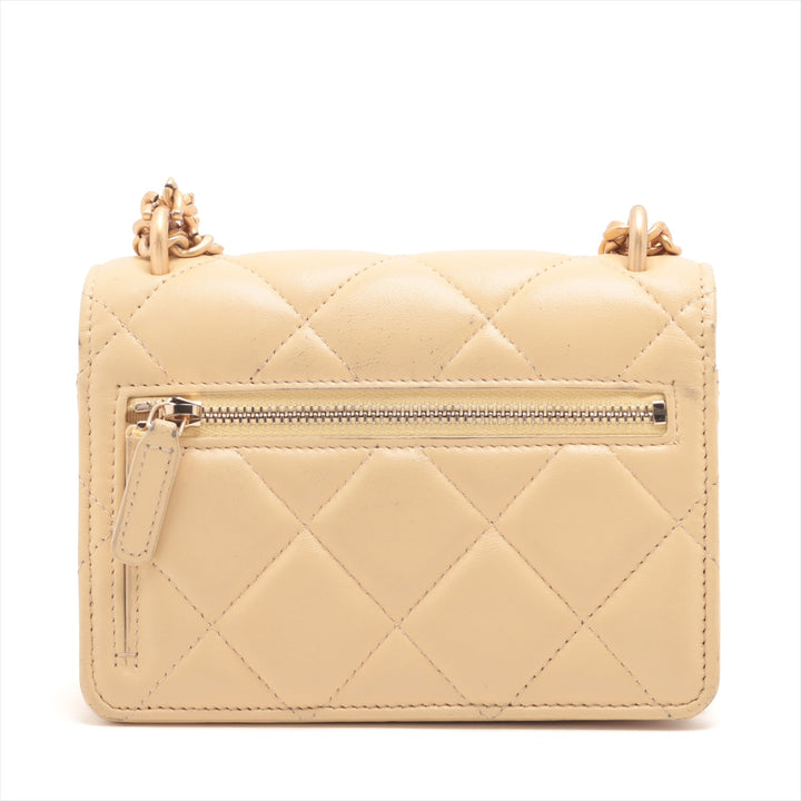 Top Quality Chanel Matrasse  Chain Wallet Beige Gold  32rd