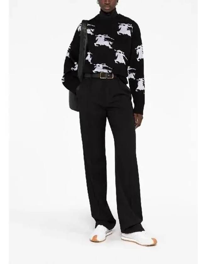 Burberry EKD Cotton Silk Jacquard Knit Top Black