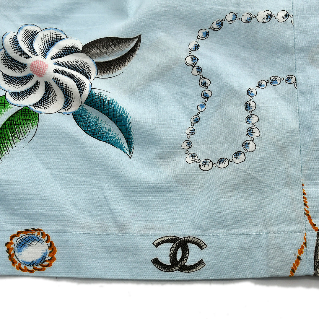 Top Quality Chanel Icon Half Pants Light Blue #36