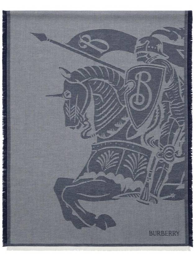 Burberry Equestrian Knight Knit Scarf Grey