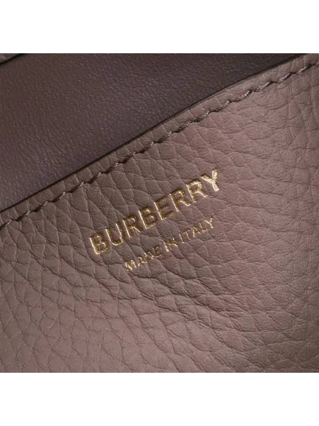 Burberry WoMen's Grainy Leather Small TB Bucket Bag Light Saddle Brown