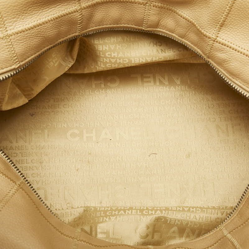 Top Quality Chanel Chocolate Bar Boston Bag Handbag Beige Leather Lady Chanel