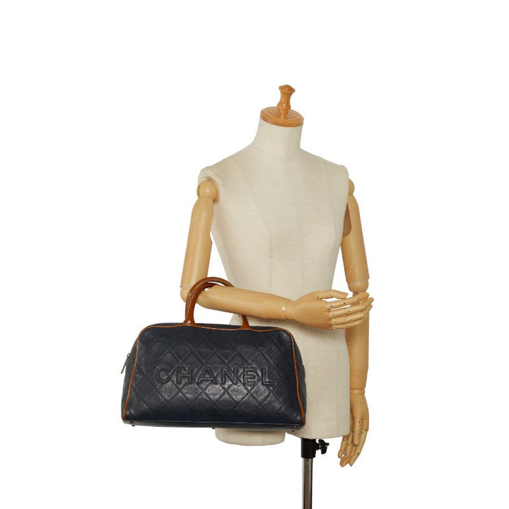 Top Quality Chanel Brown Caviar Bowling Bag 27