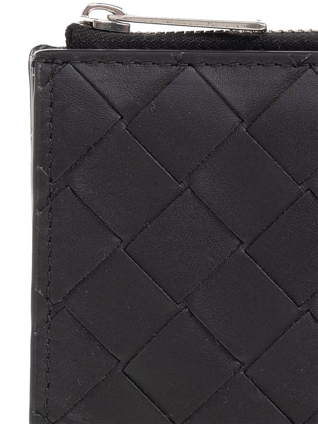 Bottega veneta Intrecciato Bifold Calfskin Half Wallet Black