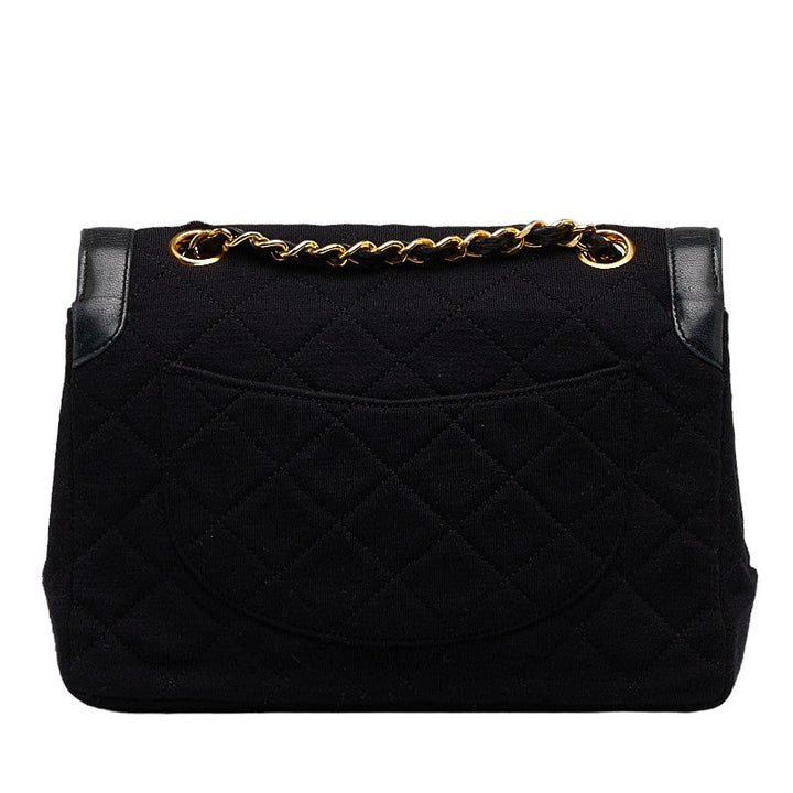 Top Quality Chanel Mattress Cocomark Double Flap 23 Chain houlder Bag Black Cotton Leather  CHANEL