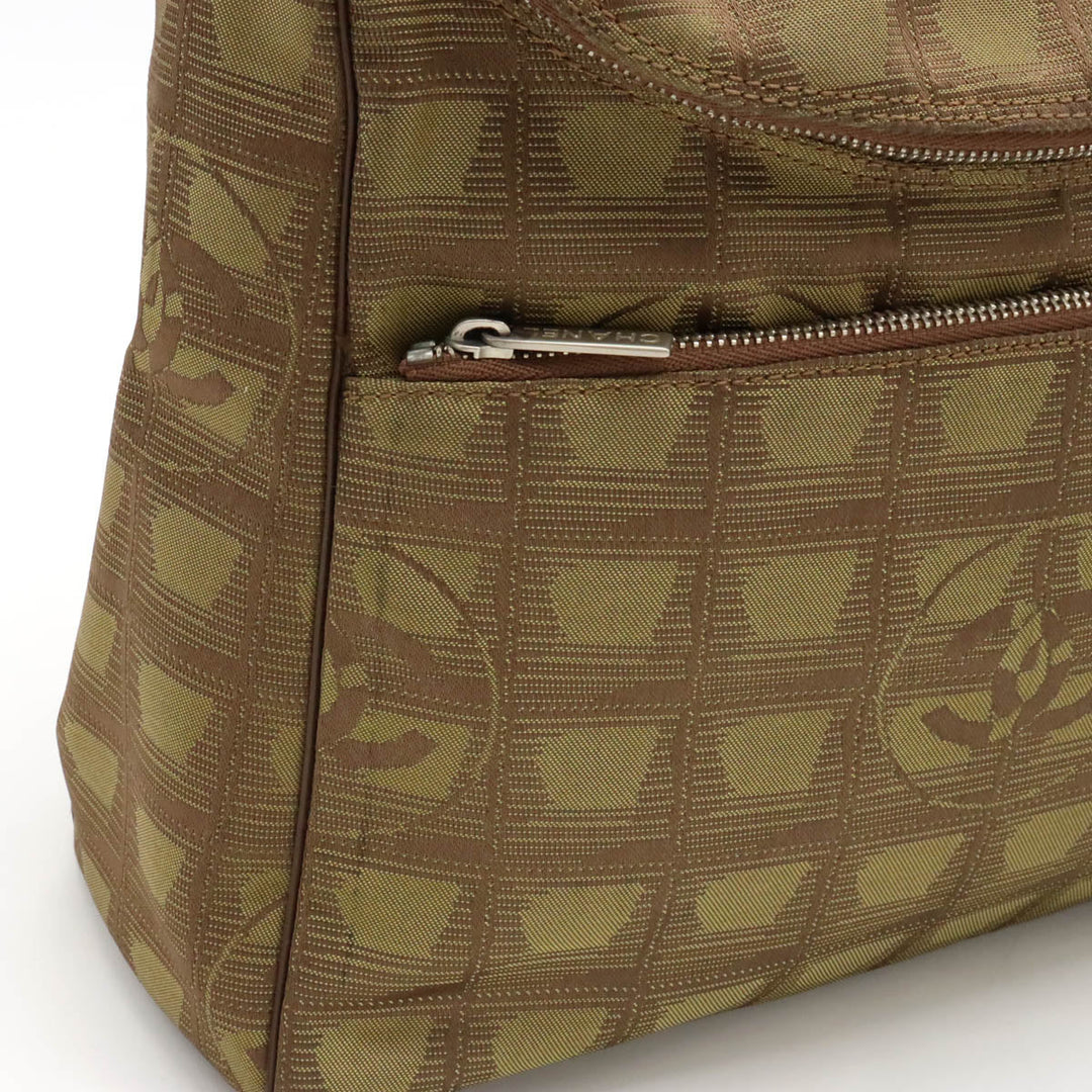 Top Quality Chanel New Label Line Rucksack Backpack 2WAY Nylon Jaguar Leather Curry A15958