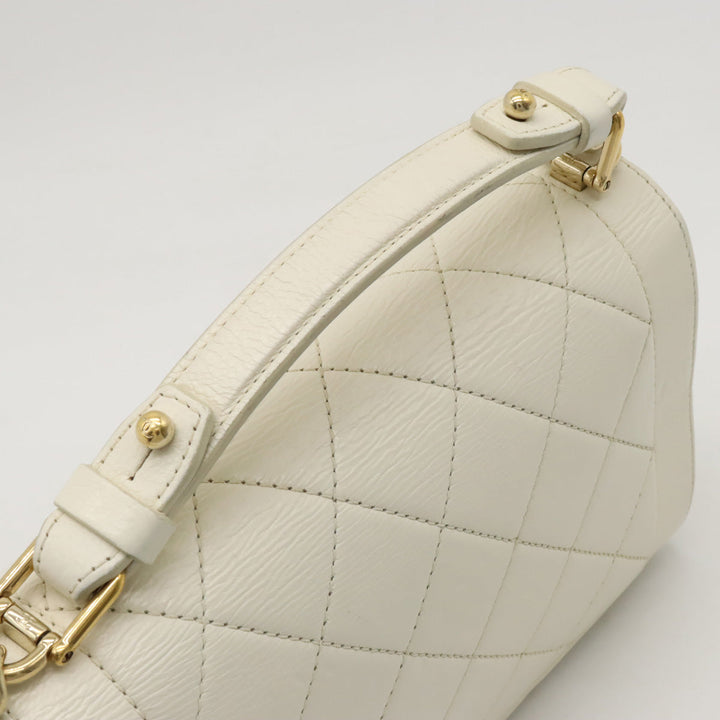 Top Quality Chanel Mattress Top Handle Handbag 2WAY Chain Shoulder Bag Leather Ivory White Gold  Black / Blue / Blue