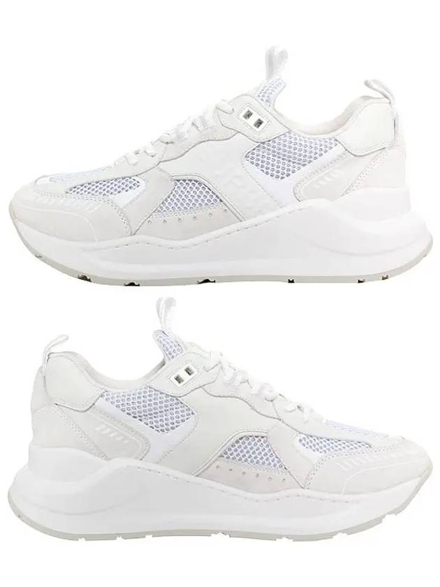 Top Quality Burberry Logo Print Leather Suede Mesh Low Top Sneakers White