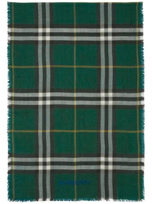 Burberry Vintage Check Fringe Scarf Green
