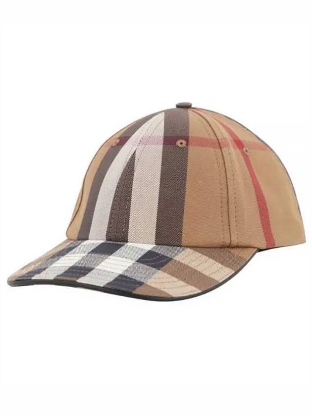Burberry Logo Check Cotton Ball Cap Birch Brown