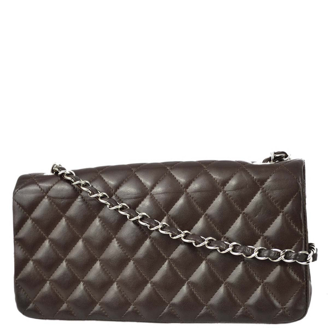 Top Quality Chanel Brown Lambskin East West Shoulder Bag