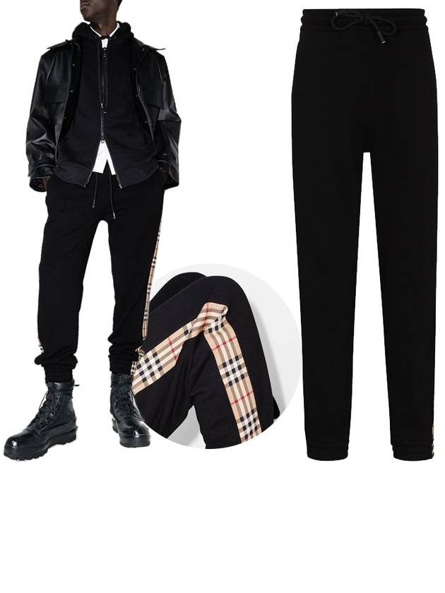 Burberry Men's Vintage Check Panel JoGGer Track Pants Black