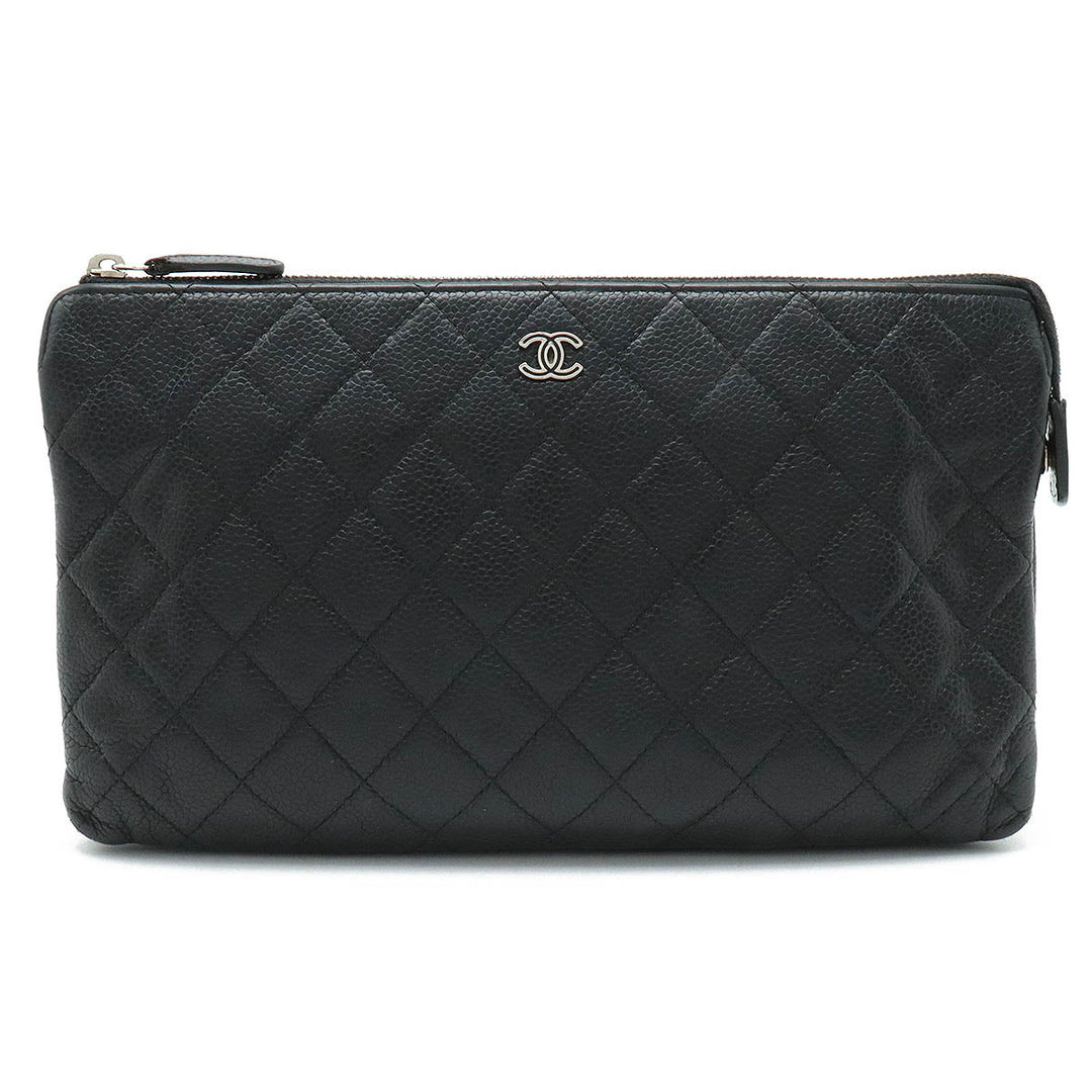 Top Quality Chanel Top Quality Chanel Cocomark Mattress Cracksack Second Bag Multiport Caviar S Leather Black Black Blumin