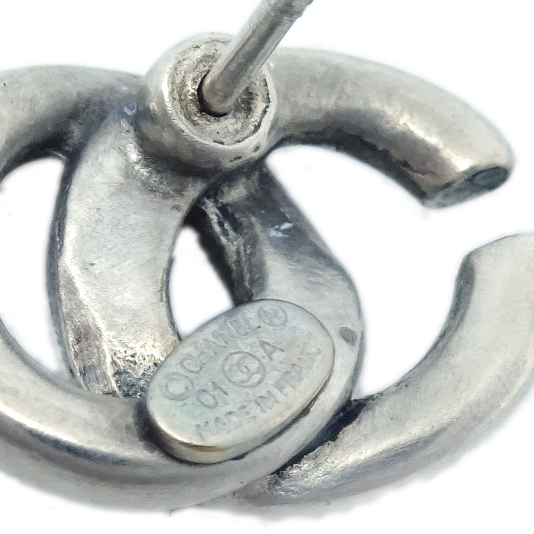 Top Quality Chanel CC Piercing Earrings Silver 01A