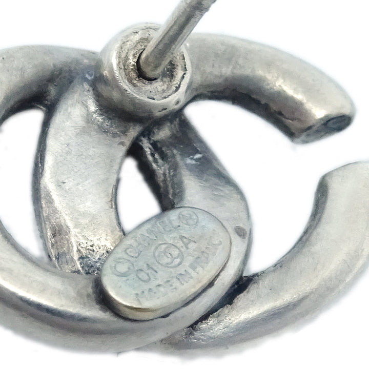 Top Quality Chanel CC Piercing Earrings Silver 01A