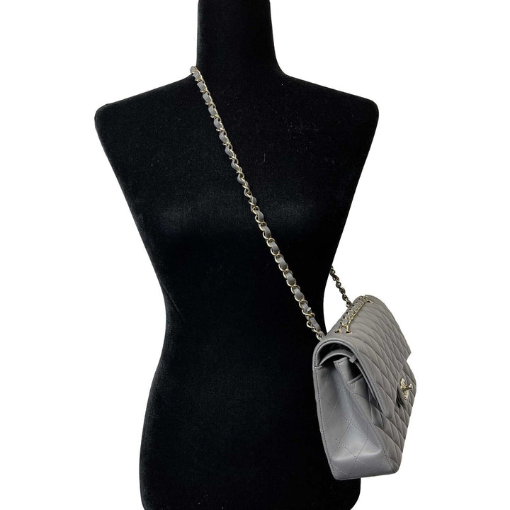 Chanel - NEW 22A Classic Medium Double New Dark Grey CC Shoulder Bag