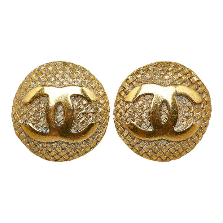 Top Quality Chanel Vintage Wrapped Decacoco Cocomark Rage Earring Gold  Ladies CHANEL