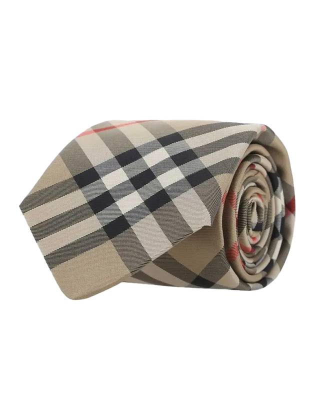 Burberry Men's Modern Cut Vintage Check Silk Tie Beige