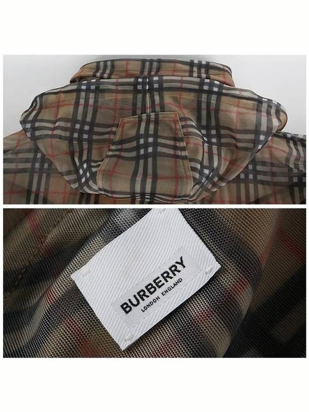 Burberry WoMen's Vintage Check Mesh Raincoat Archive Beige