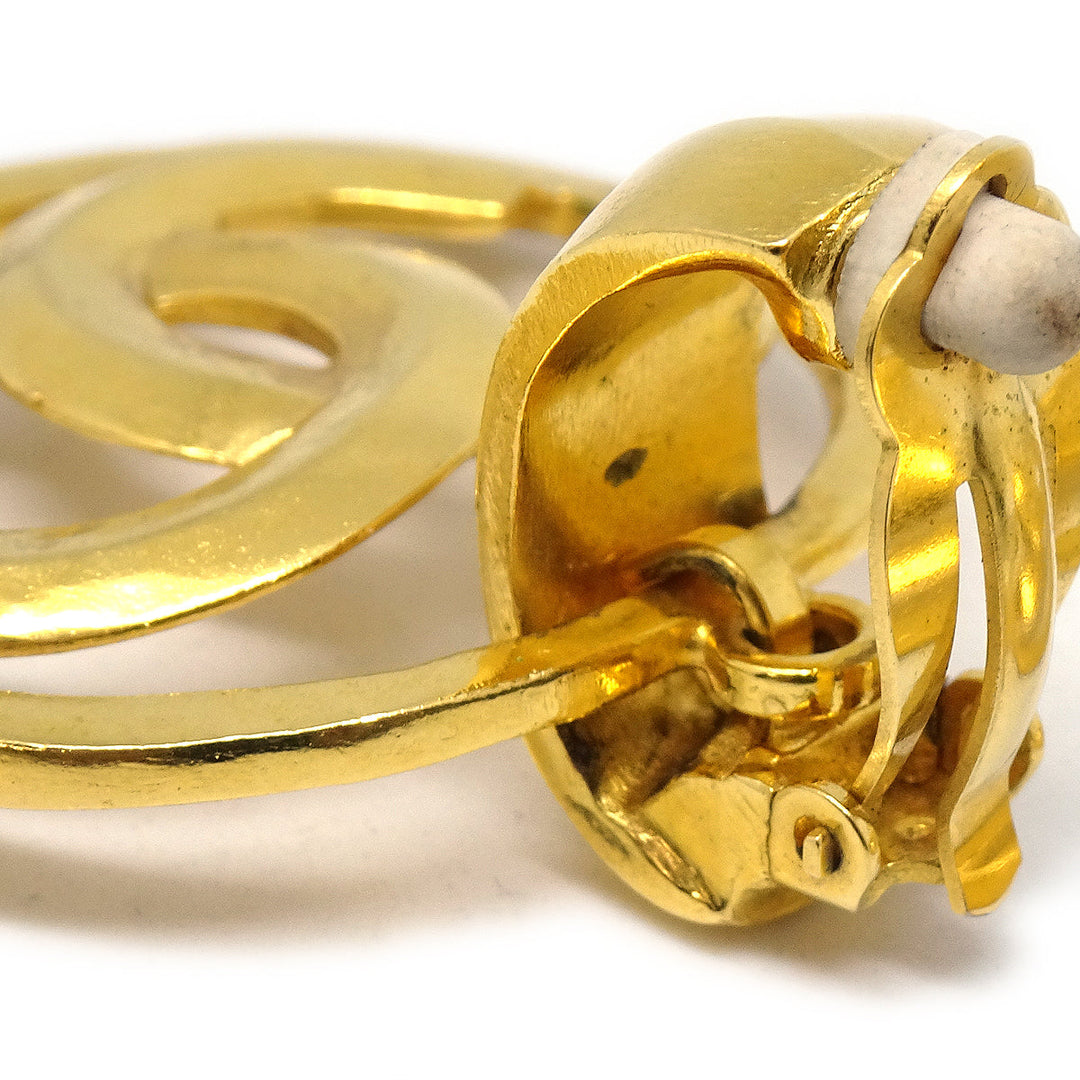 Top Quality Chanel 1996 Cutout CC Earrings Clip-On