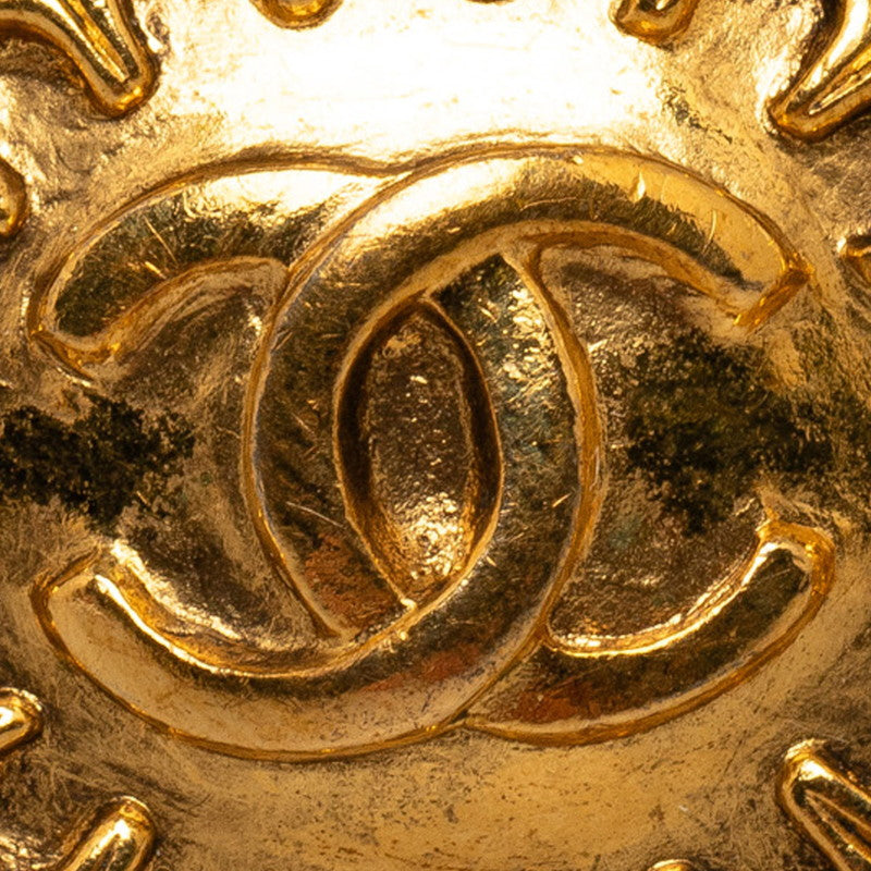 Top Quality Chanel Coco Mark Earrings Plated Gold Women's