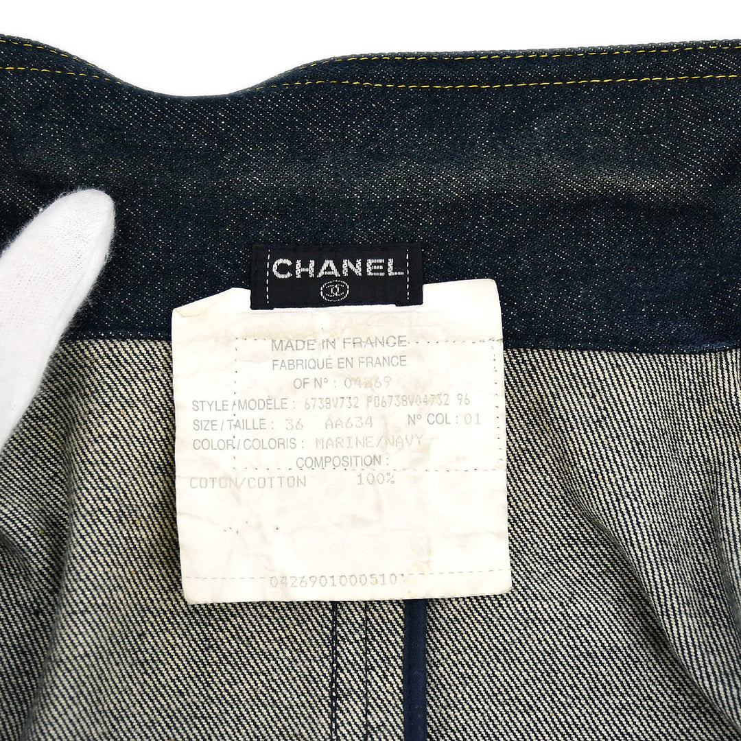 Top Quality Chanel Denim Dress Navy #36