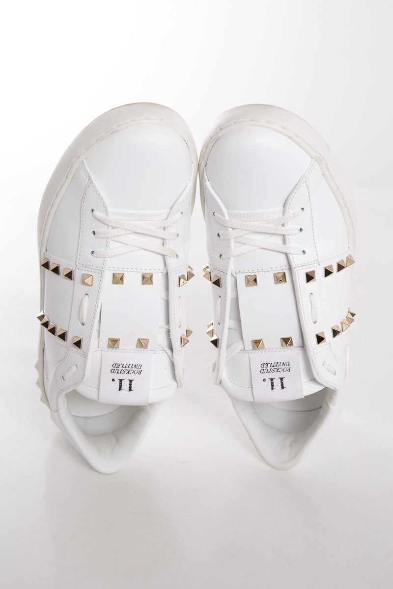 Valentino White Rockstud  Sneakers SZ 42