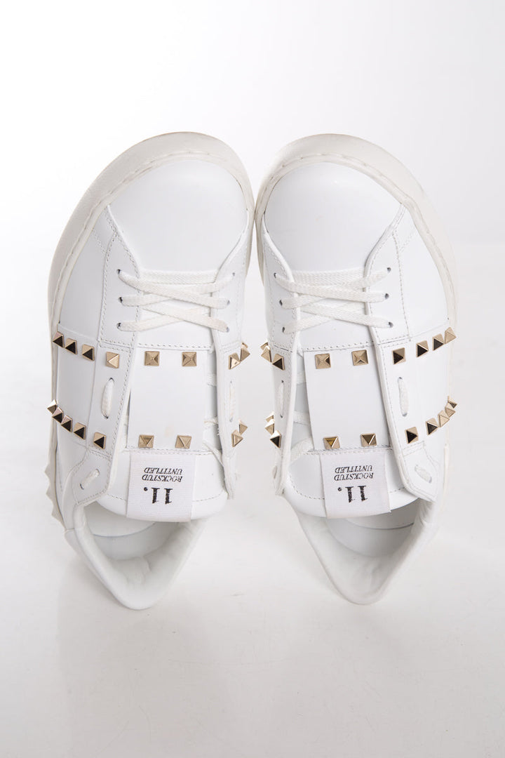 Valentino White Rockstud  Sneakers SZ 42