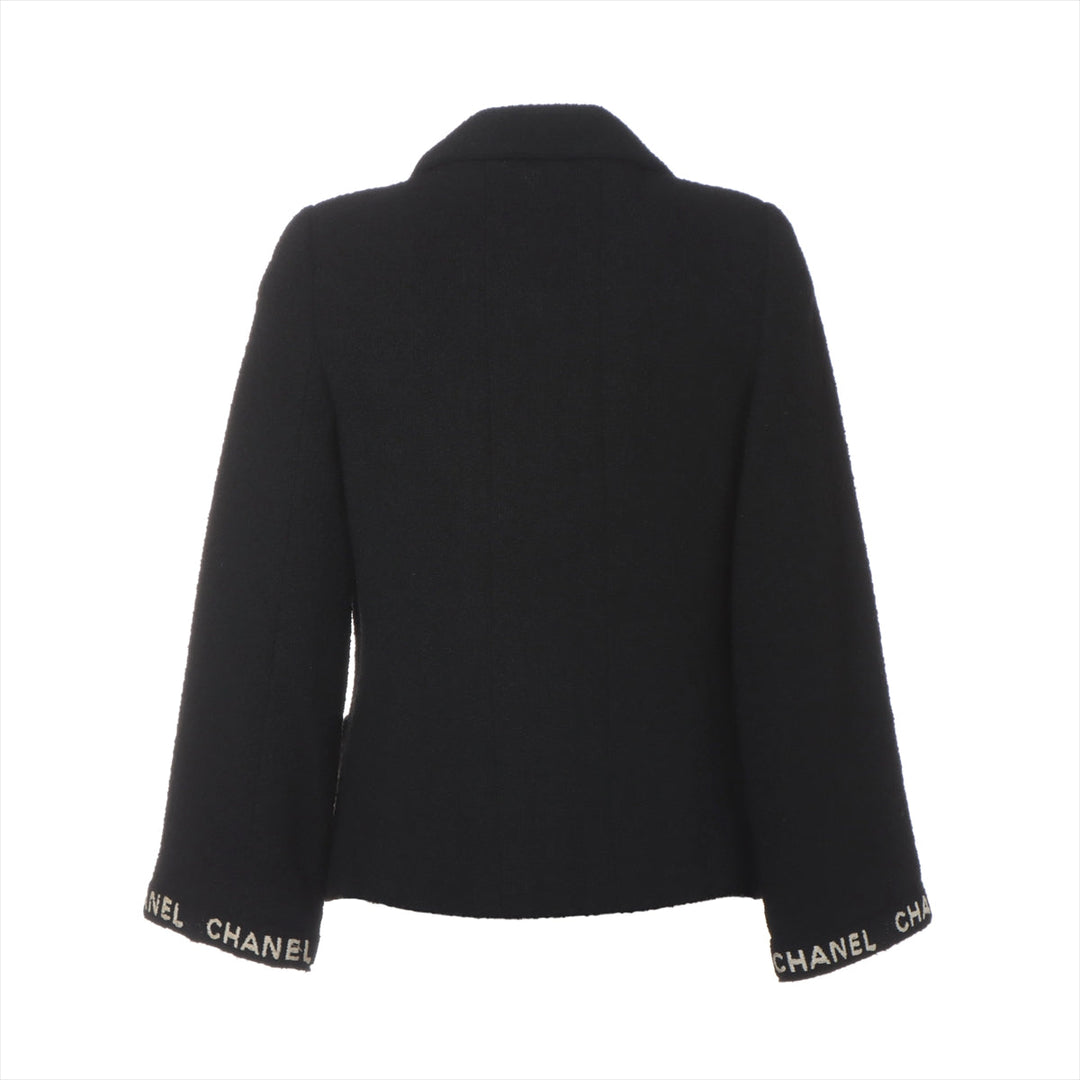 Top Quality Chanel Coconut Button 95A Wool  Nylon Jacket 38  Black P05747V04386 Twid Logo Stitching