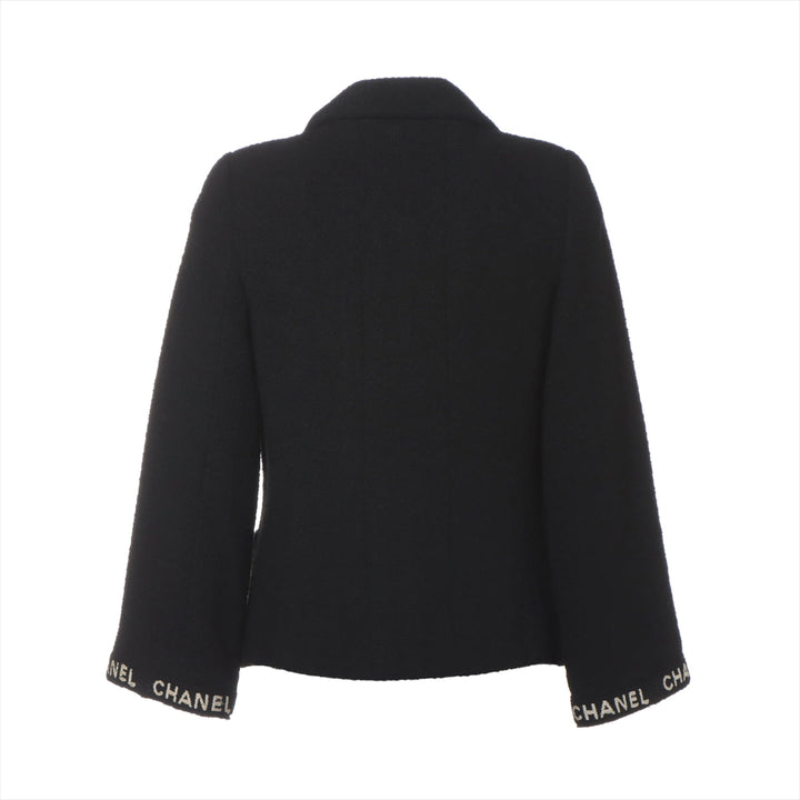 Top Quality Chanel Coconut Button 95A Wool  Nylon Jacket 38  Black P05747V04386 Twid Logo Stitching