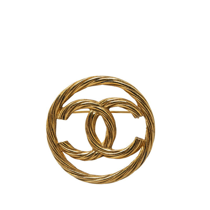 Top Quality Chanel Vintage Cocomark Turned Brochure Gold   Chanel