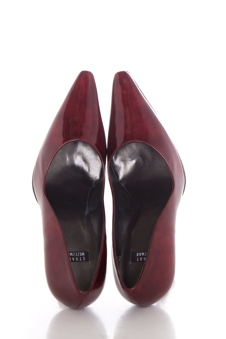 Stuart Weitzman Burgundy Patent Leather Heels SZ 6
