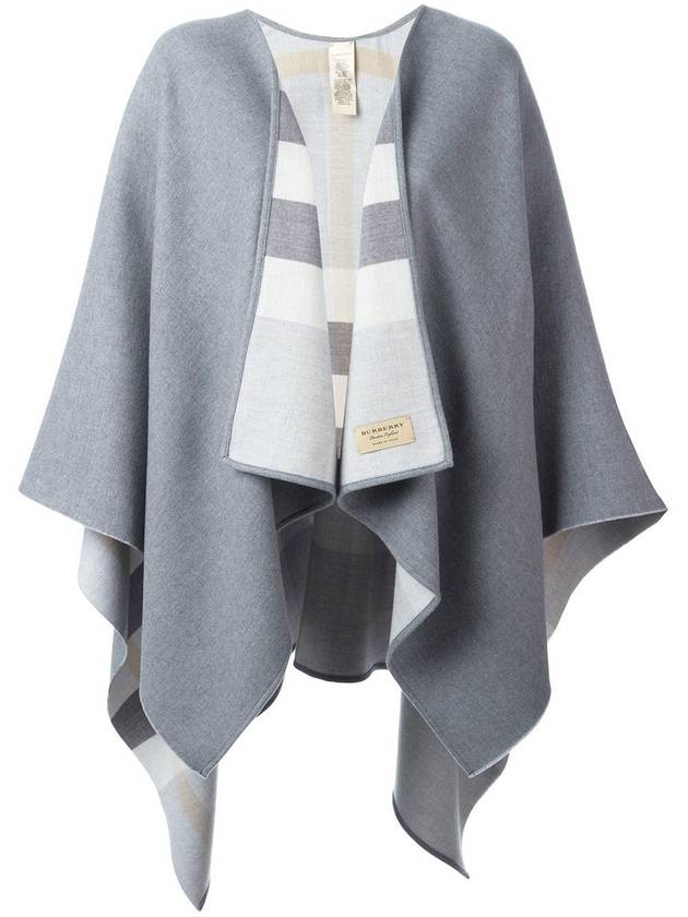 Burberry WoMen's Check Reversible Wool Cape Grey