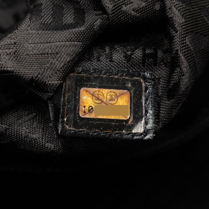 Top Quality Chanel Chocolate Bar Logo  Mini Boston Bag Handbag Black Canvas  CHANEL