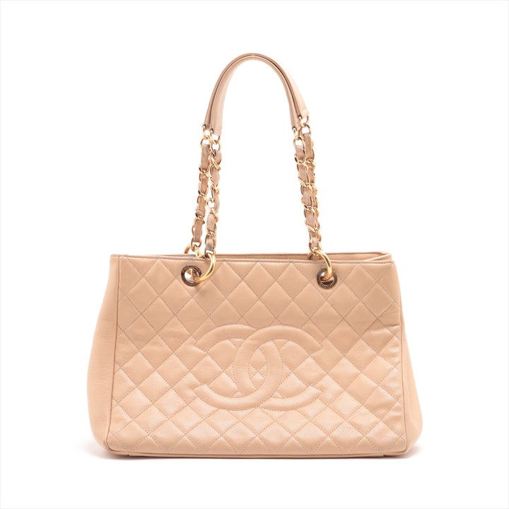 Top Quality Chanel GST Caviar S Chantrotot Bag Beige G