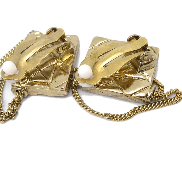 Top Quality Chanel Gold Bag Dangle Earrings Clip-On 02P